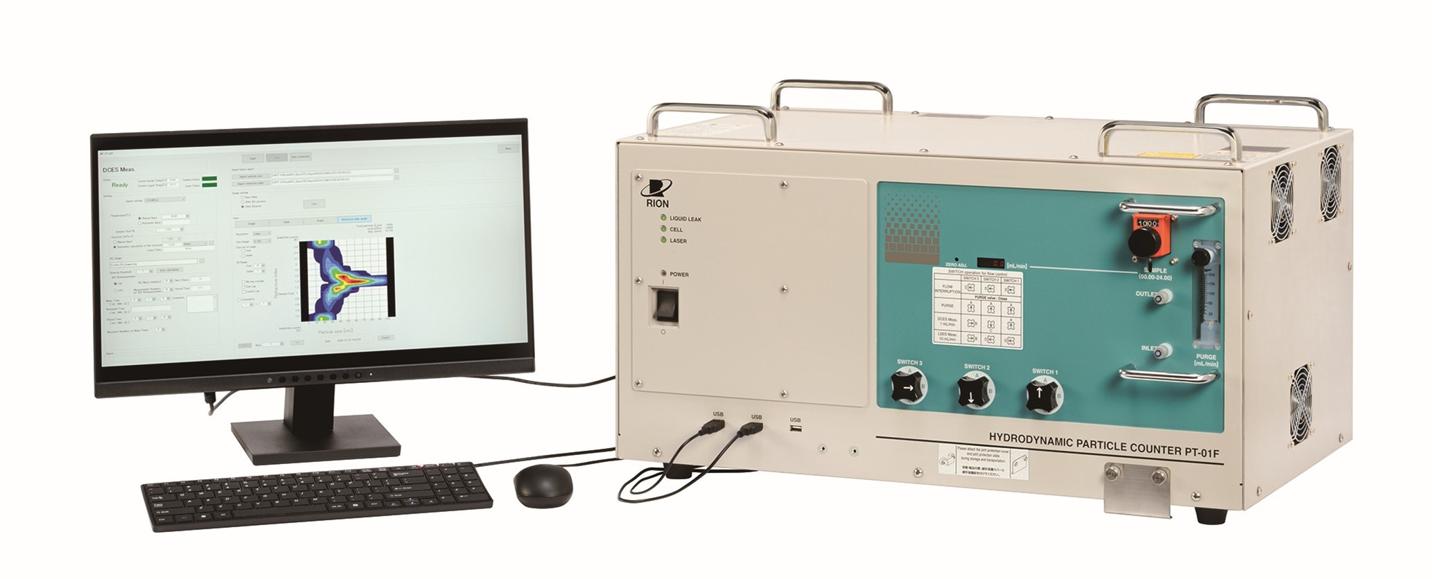 「流体力学式液中粒子計数器 PT-01F」